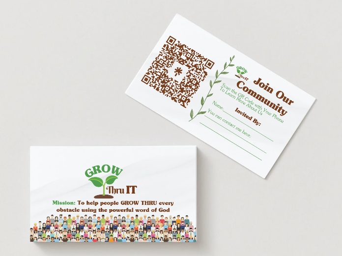 Grow Thru It Community Invitation Business Cards