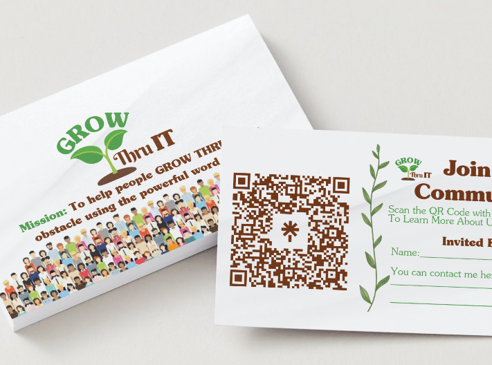 Grow Thru It Community Invitation Business Cards