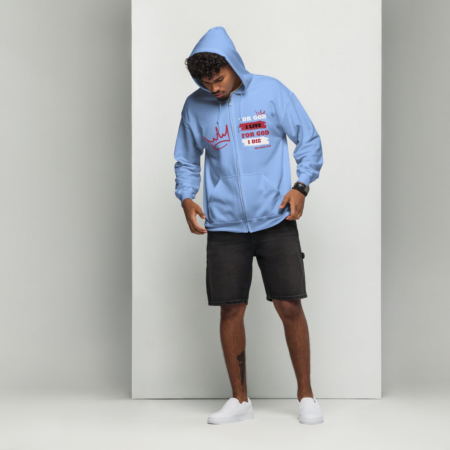 Unisex heavy blend zip hoodie Red Lettering
