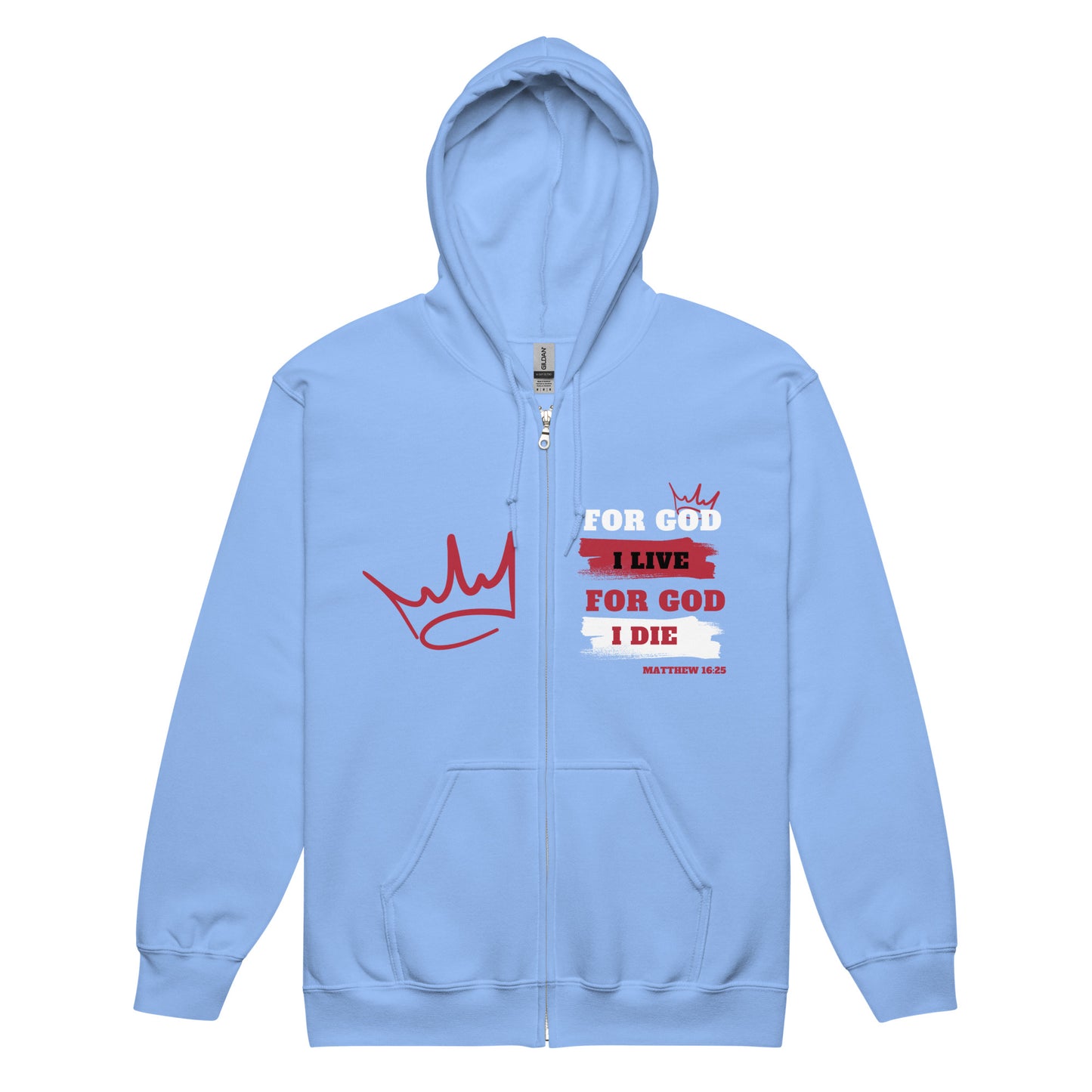 Unisex heavy blend zip hoodie Red Lettering