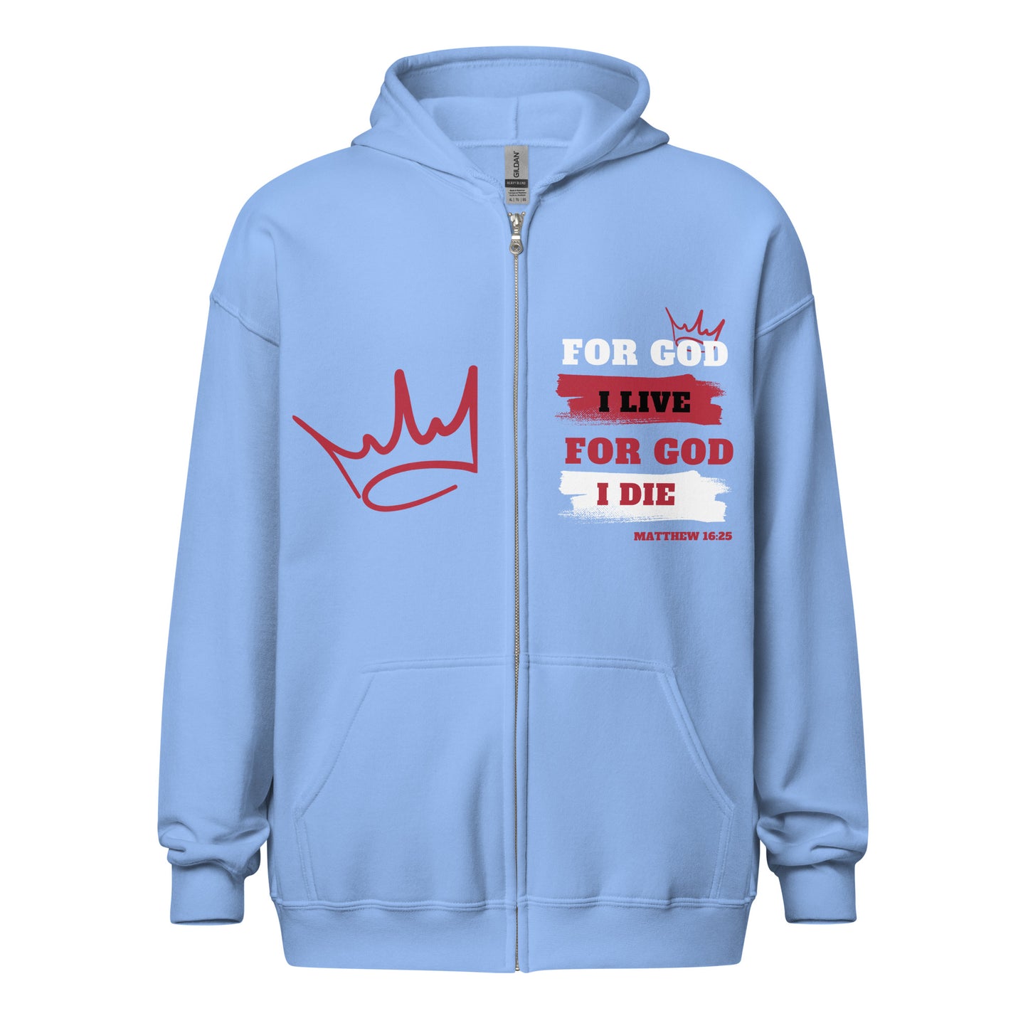 Unisex heavy blend zip hoodie Red Lettering