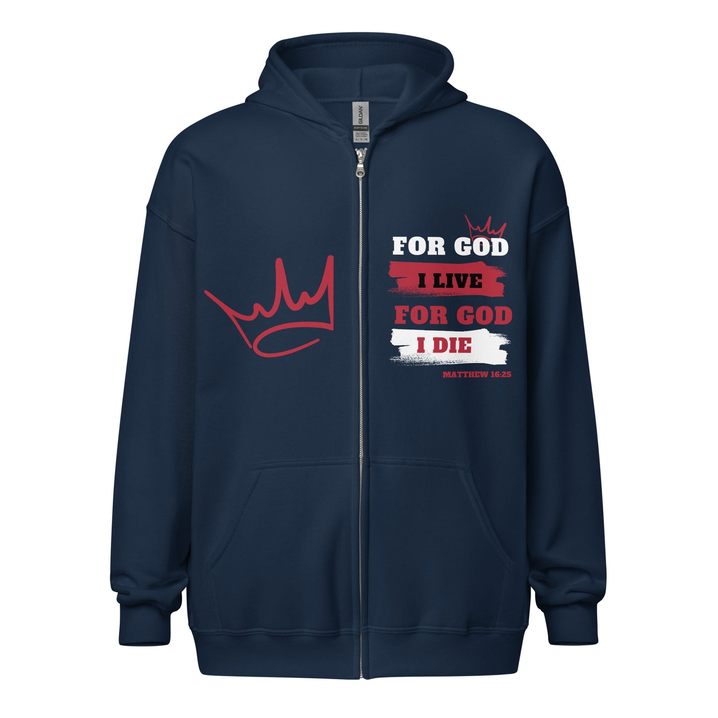 Unisex heavy blend zip hoodie Red Lettering