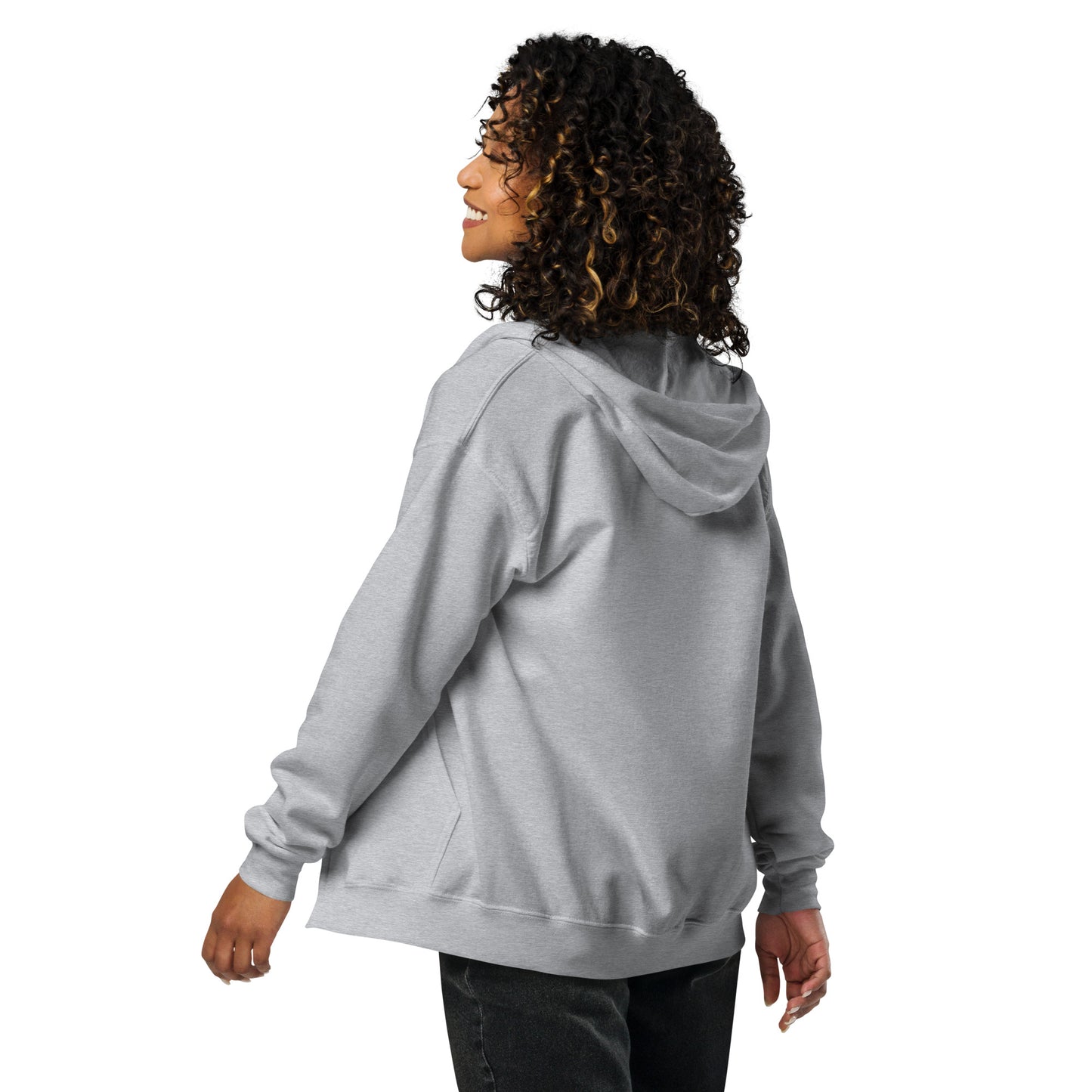 Unisex heavy blend zip hoodie Red Lettering