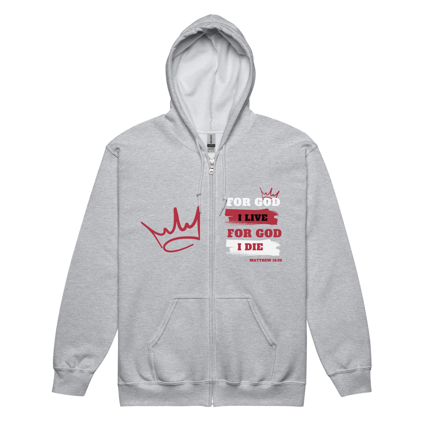 Unisex heavy blend zip hoodie Red Lettering