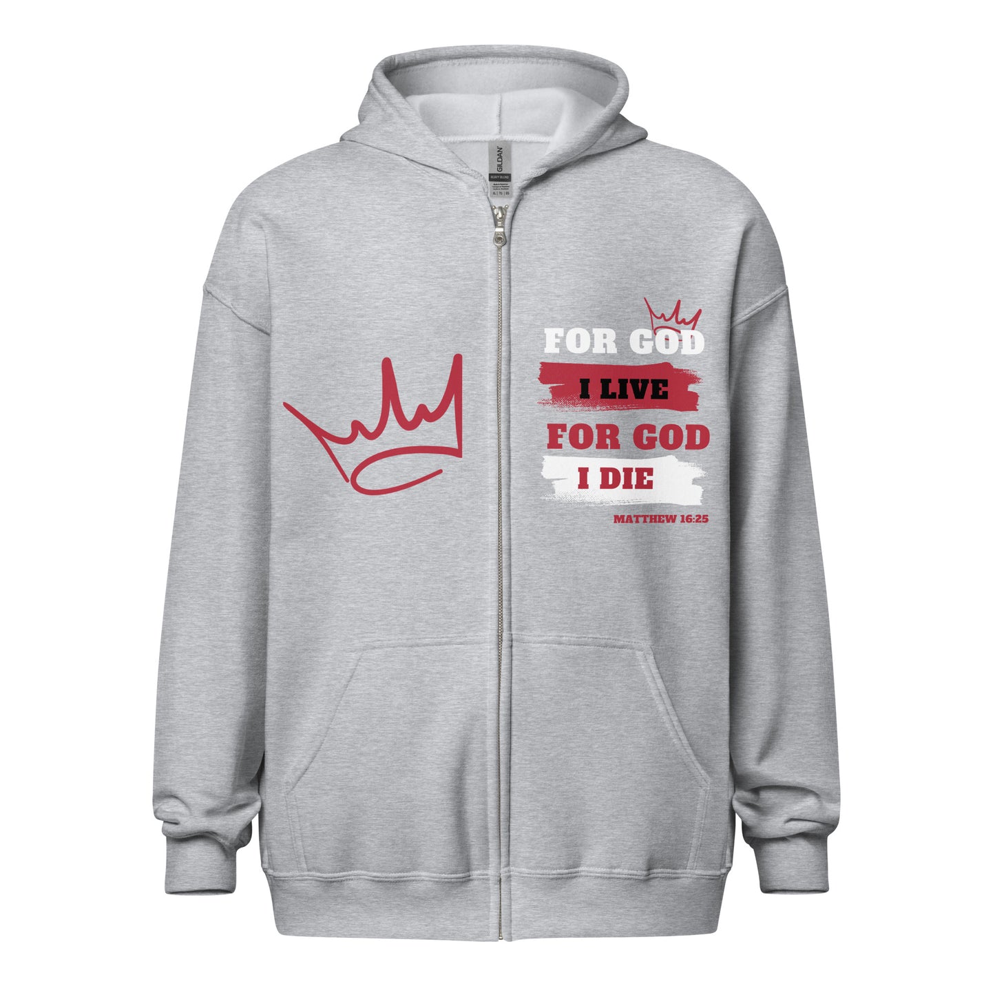 Unisex heavy blend zip hoodie Red Lettering