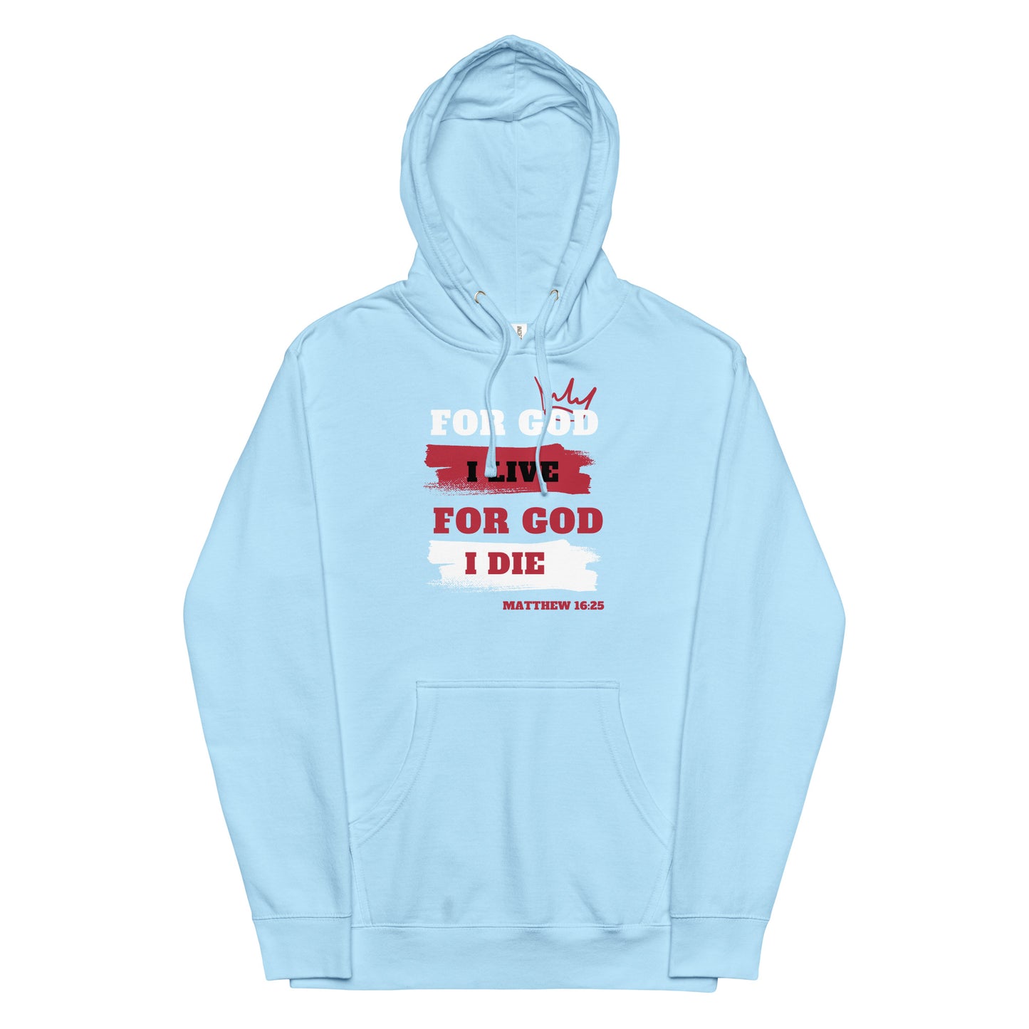 Unisex midweight hoodie (Red) For God I Live For God I Die