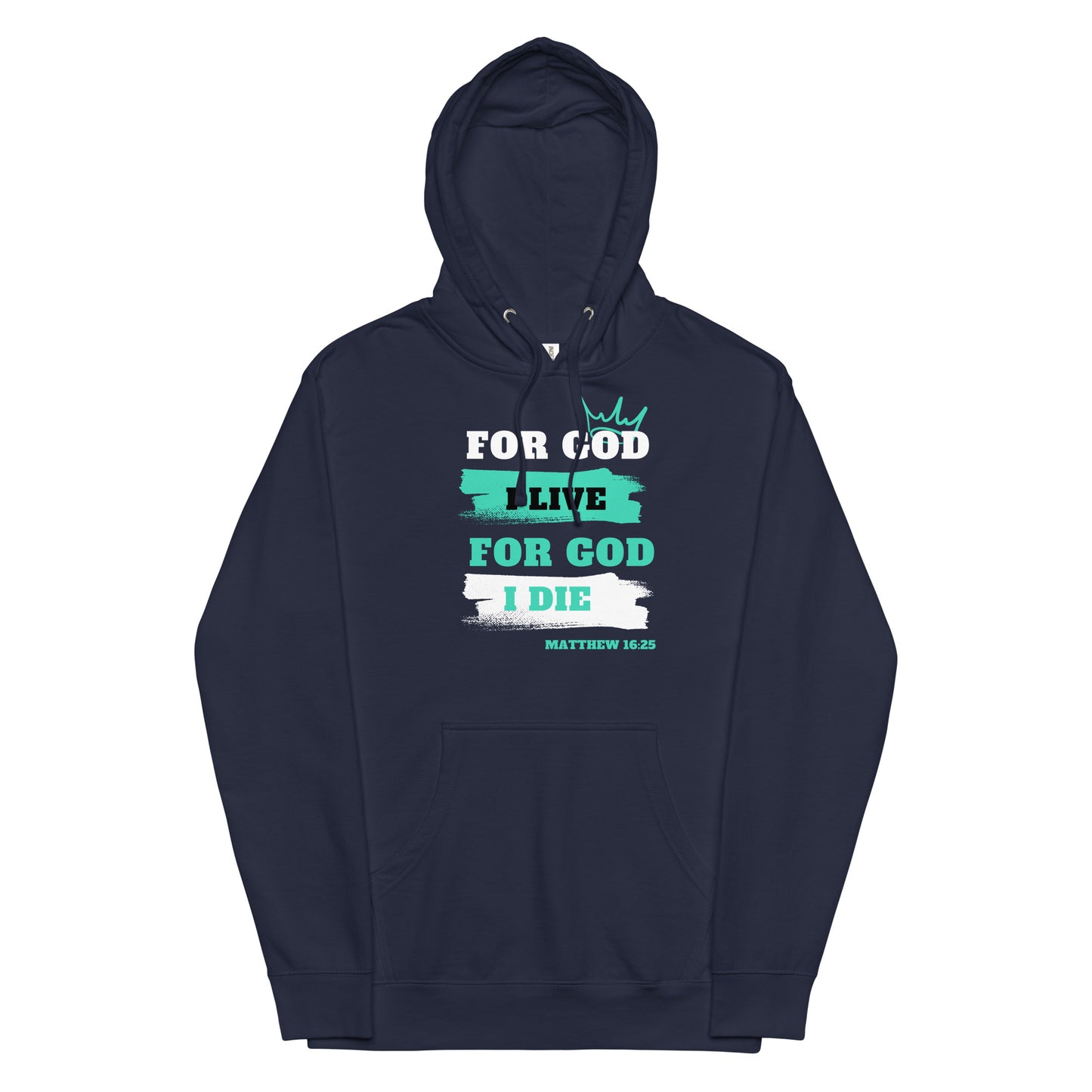 Unisex midweight hoodie (light blue) For God I Live For God I Die