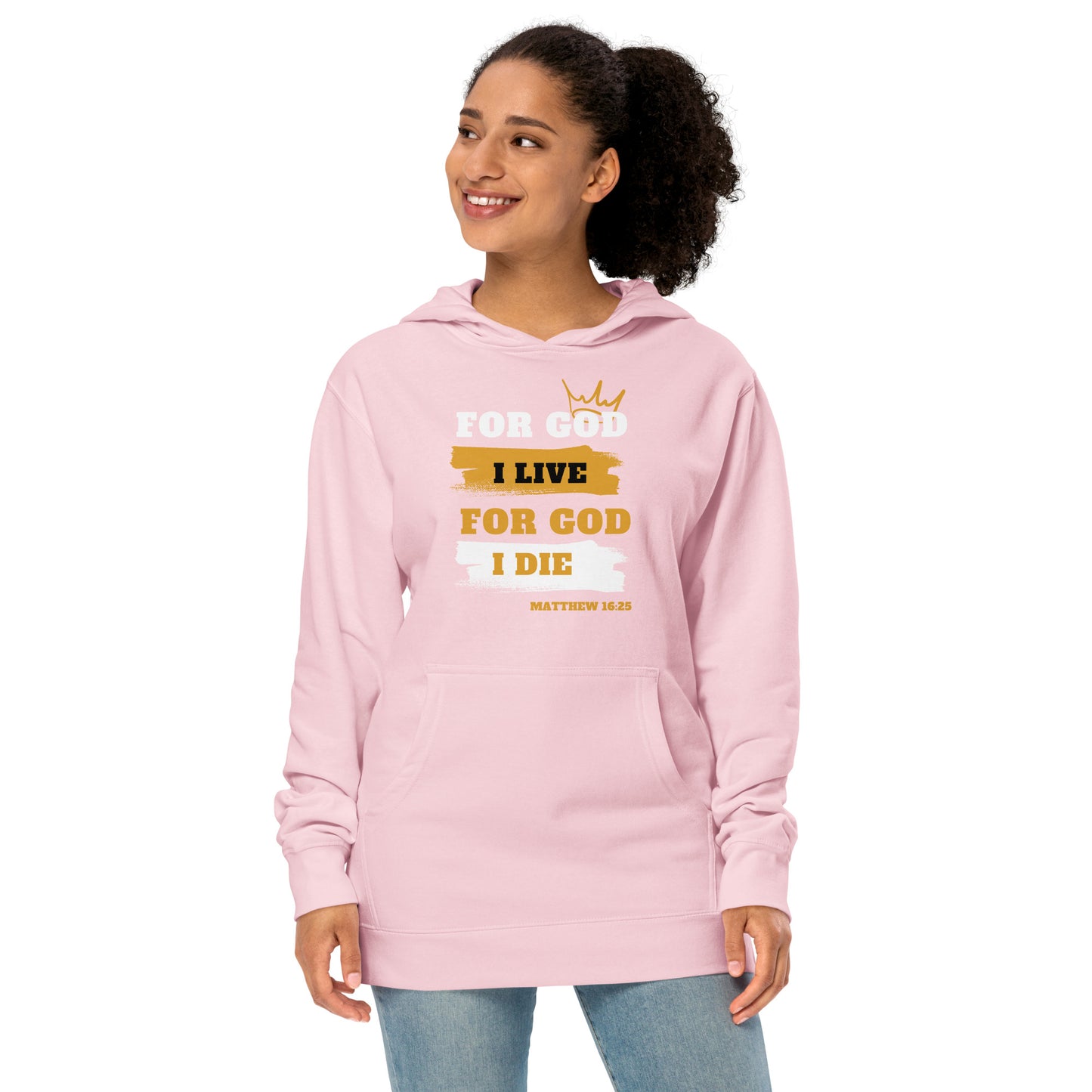Unisex midweight hoodie For God I Live For God I Die