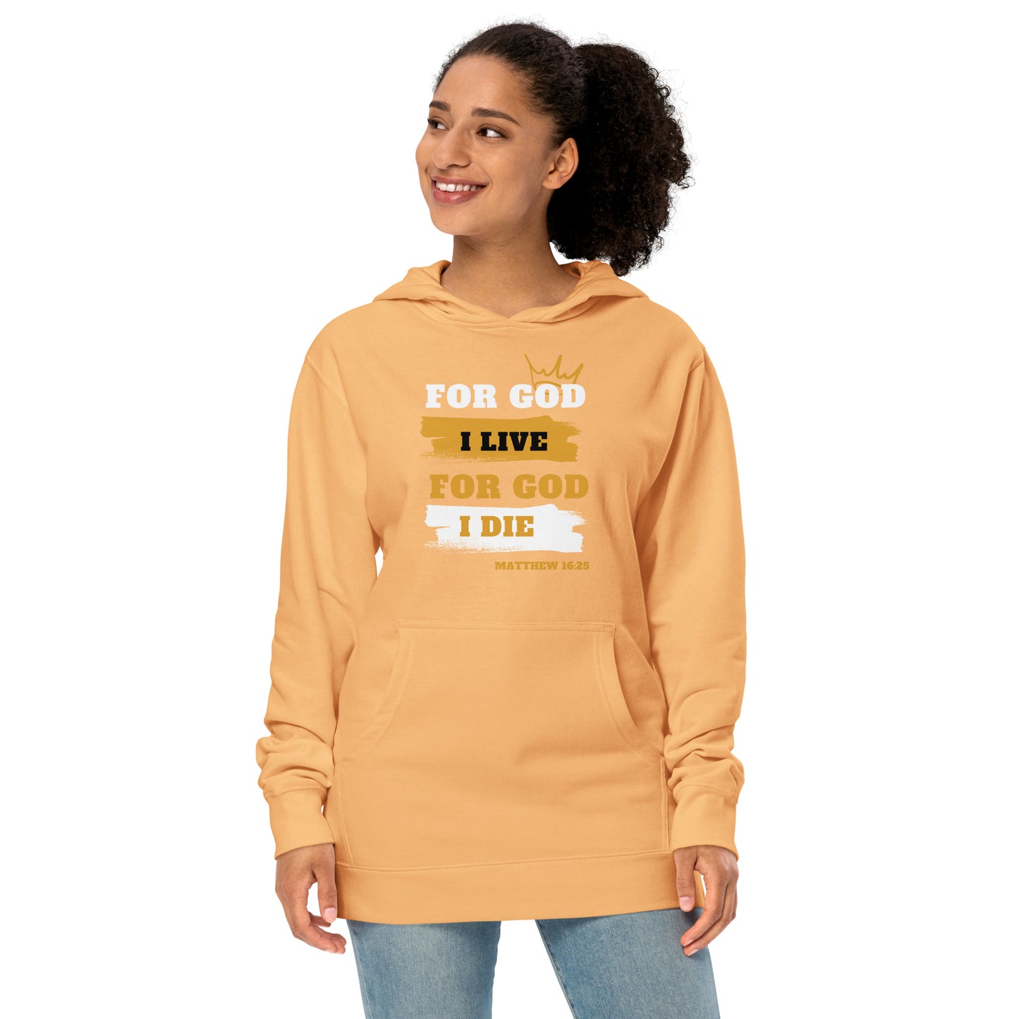 Unisex midweight hoodie For God I Live For God I Die