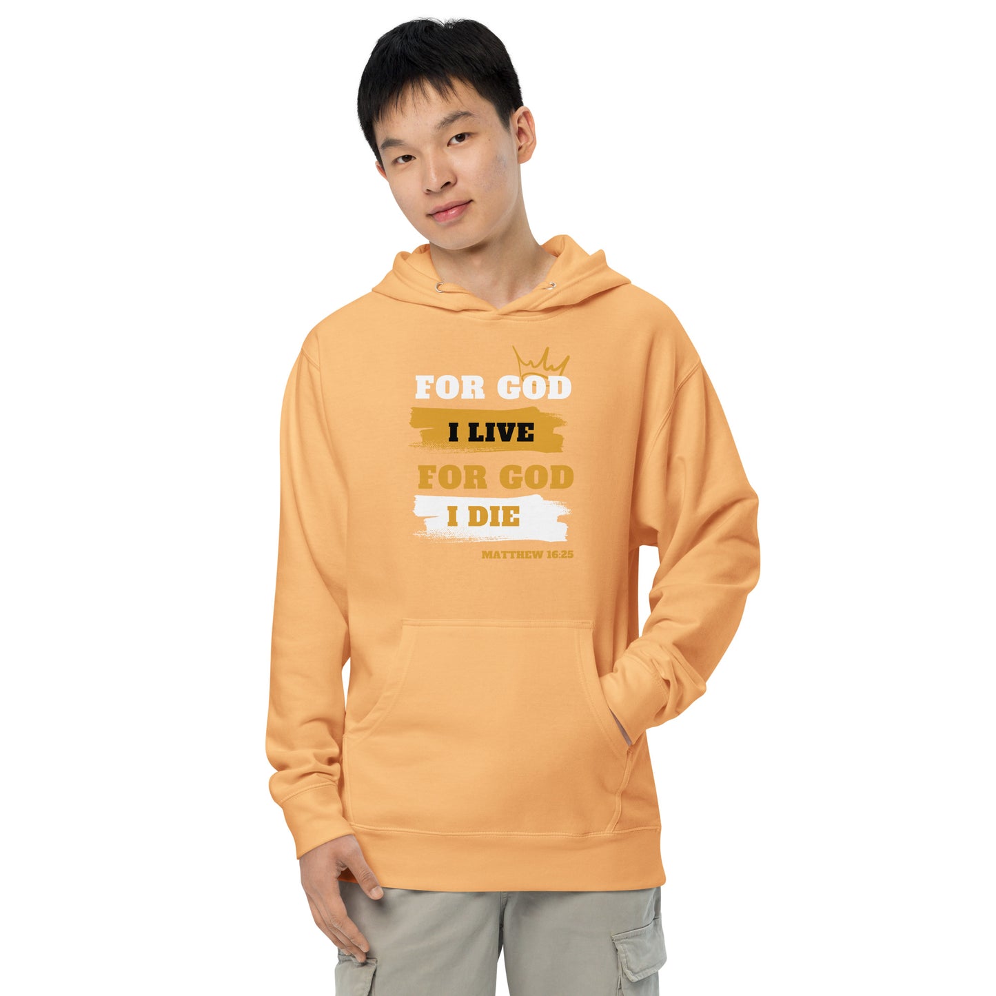 Unisex midweight hoodie For God I Live For God I Die