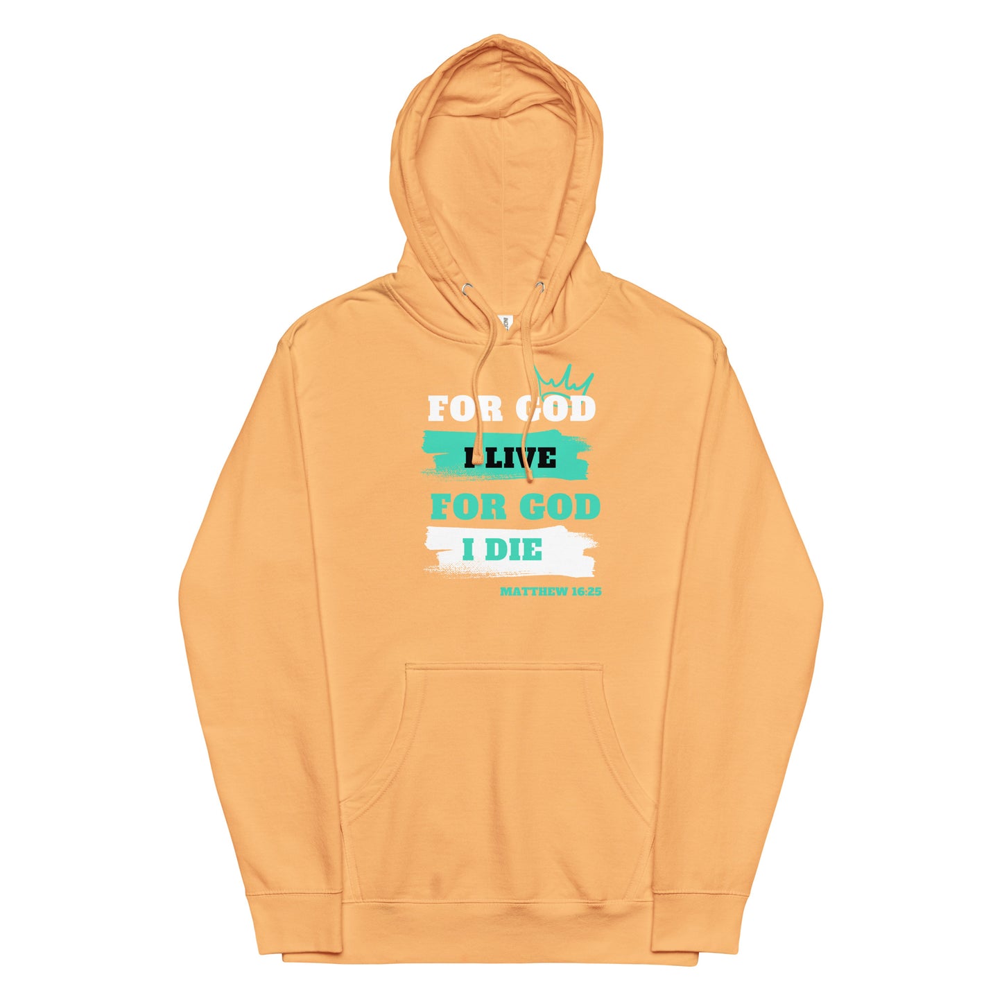 Unisex midweight hoodie (light blue) For God I Live For God I Die