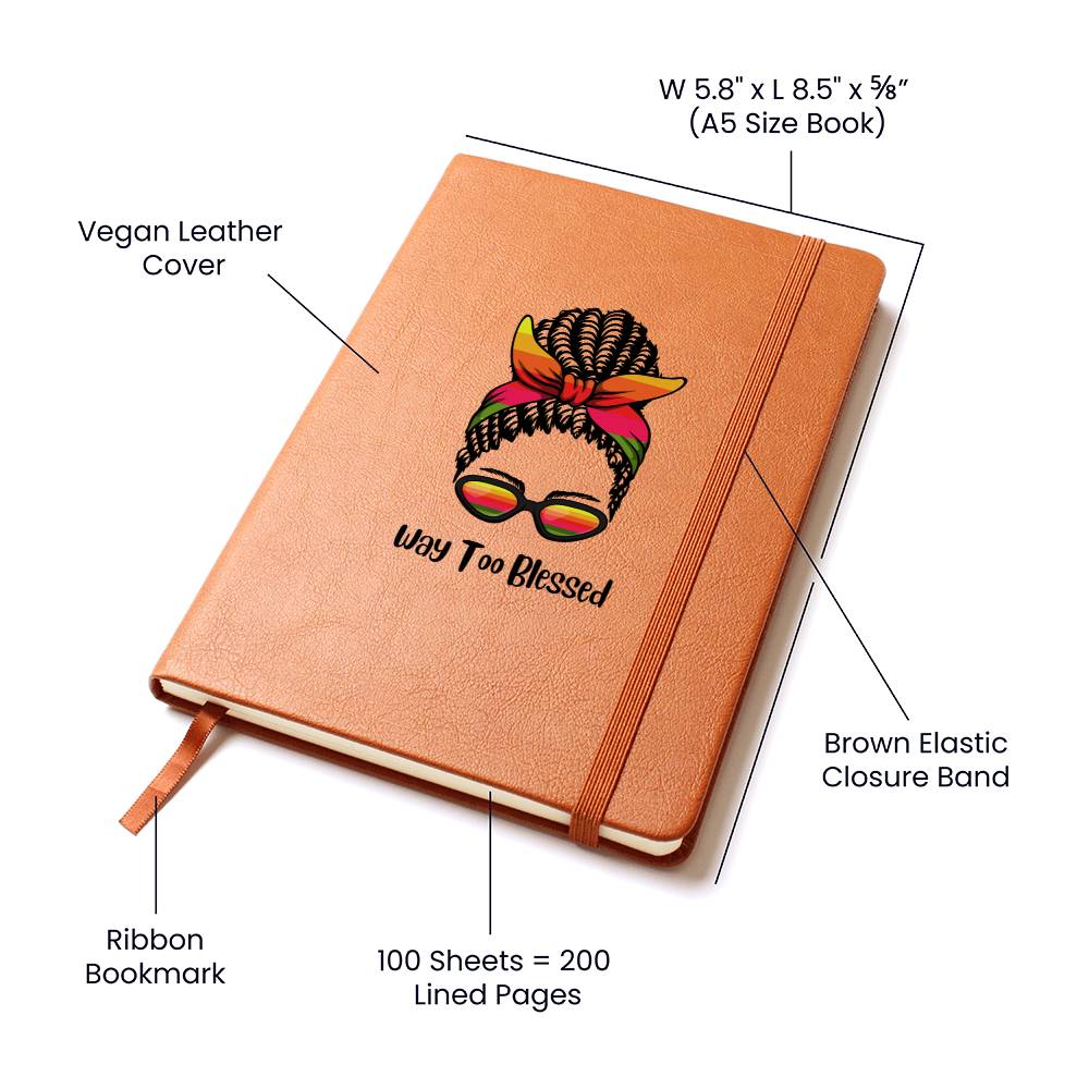 Way Too Blessed Leather Journal