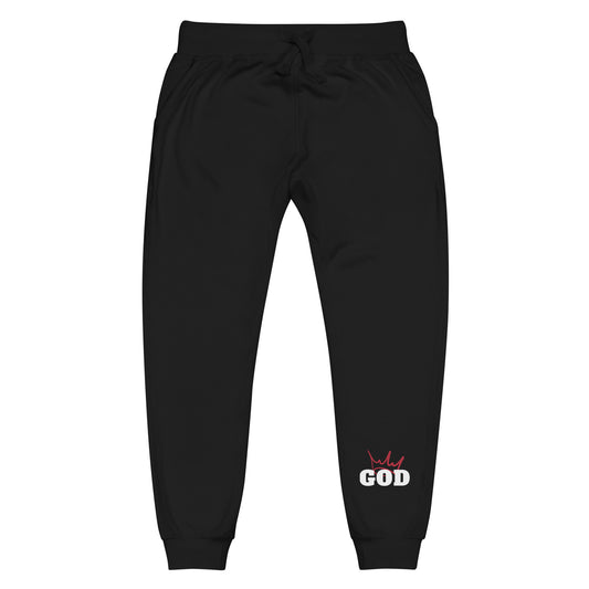 Unisex fleece sweatpants Red Lettering