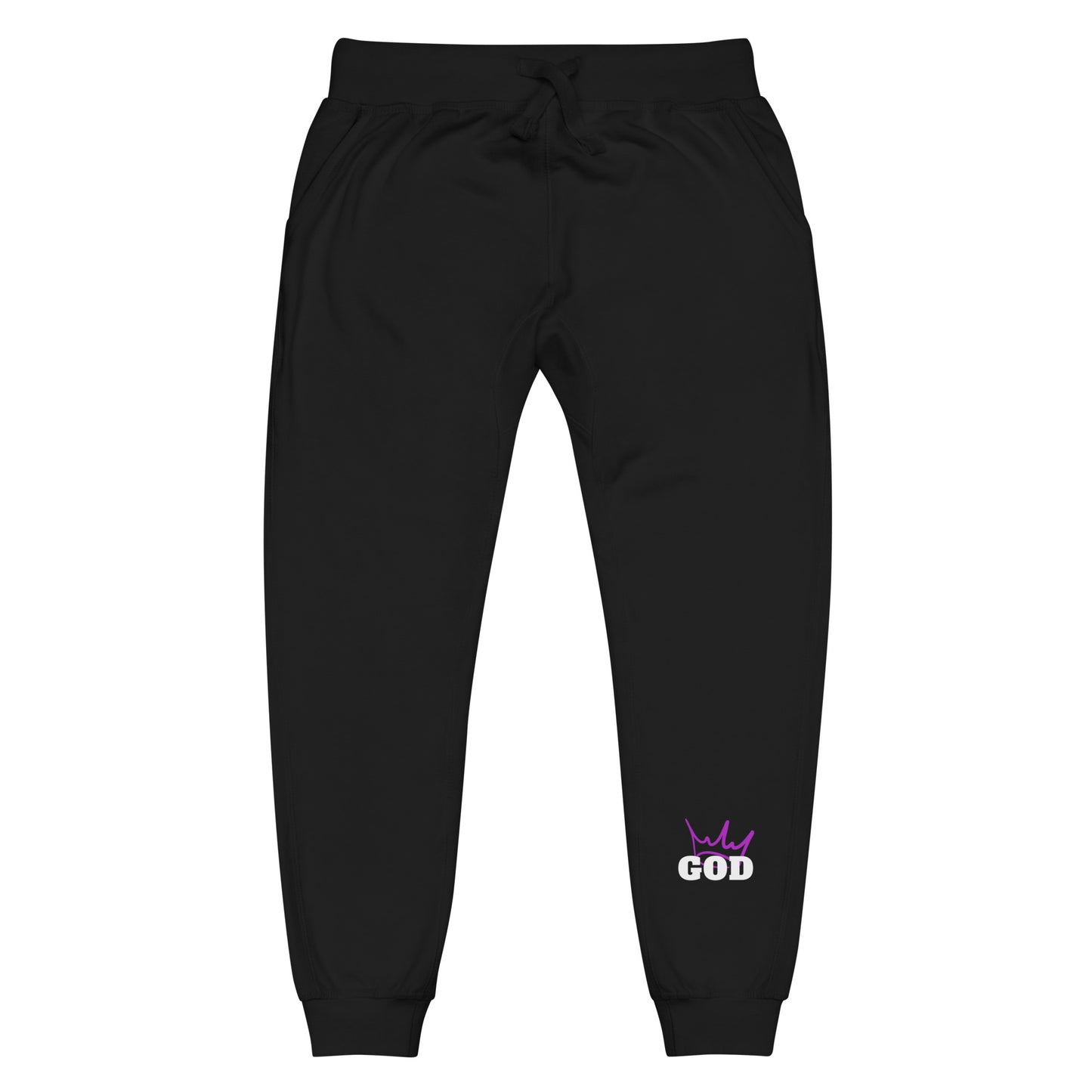 Unisex fleece sweatpants Purple Lettering