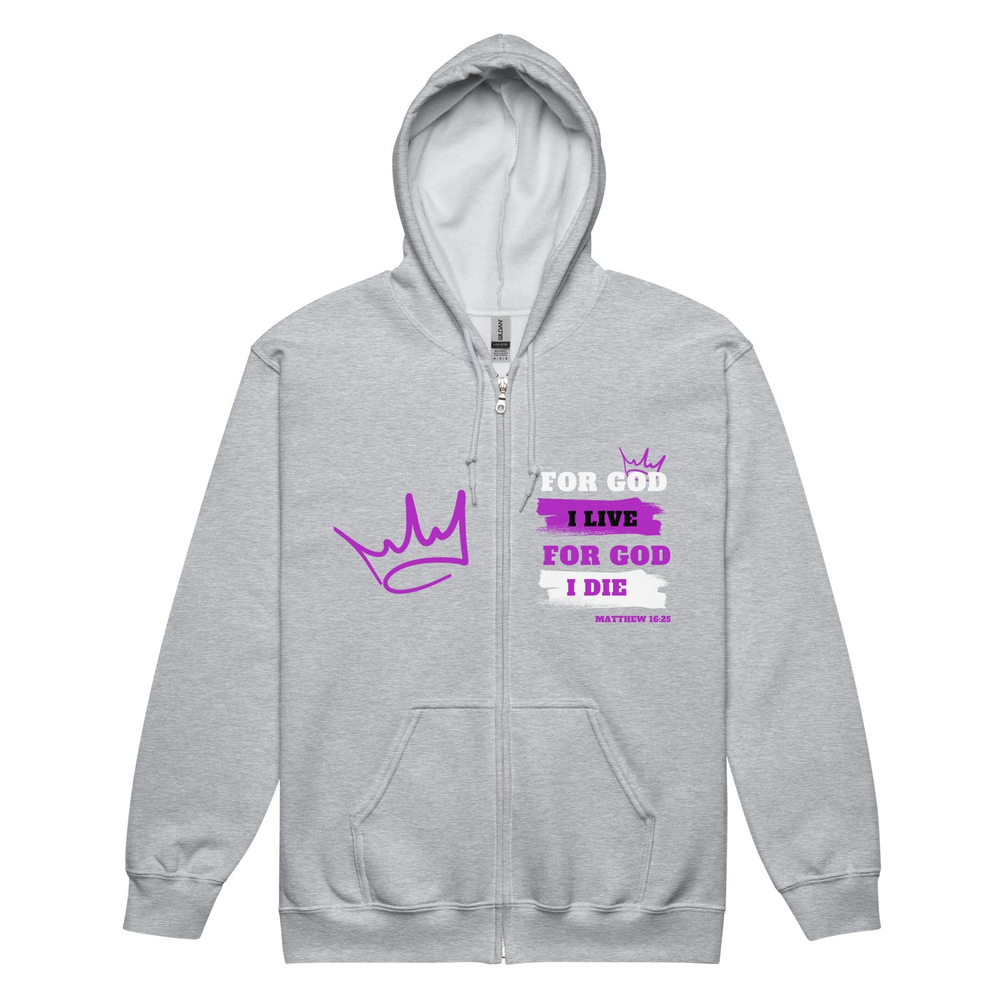 Unisex heavy blend zip hoodie Purple Lettering