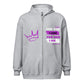 Unisex heavy blend zip hoodie Purple Lettering