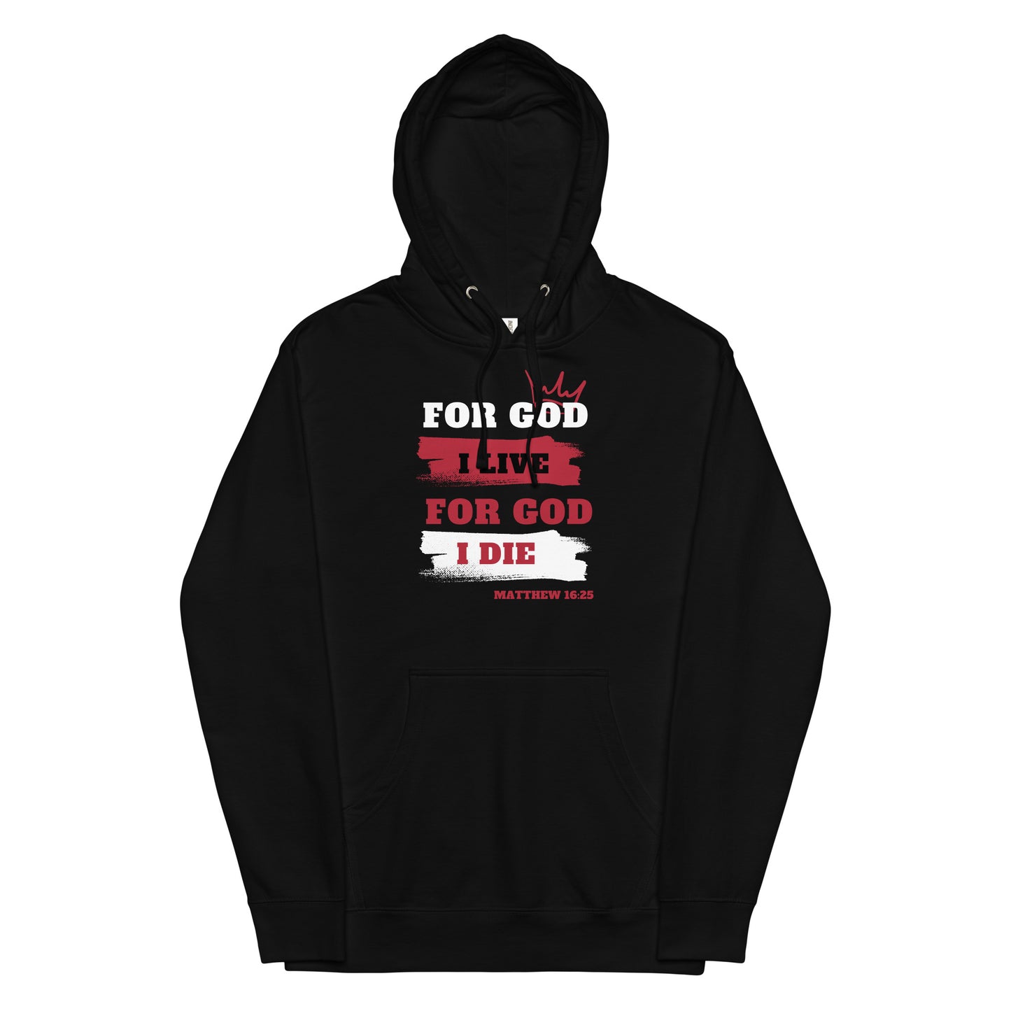 Unisex midweight hoodie (Red) For God I Live For God I Die