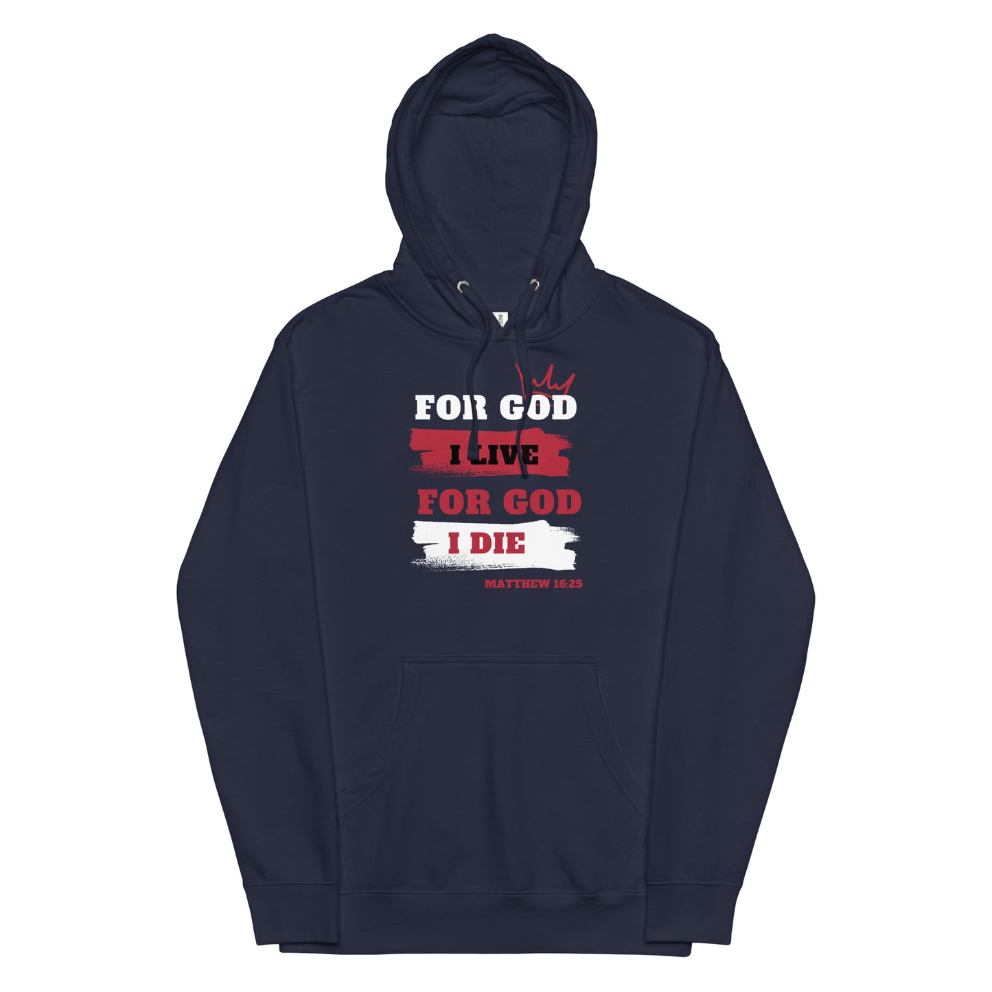 Unisex midweight hoodie (Red) For God I Live For God I Die