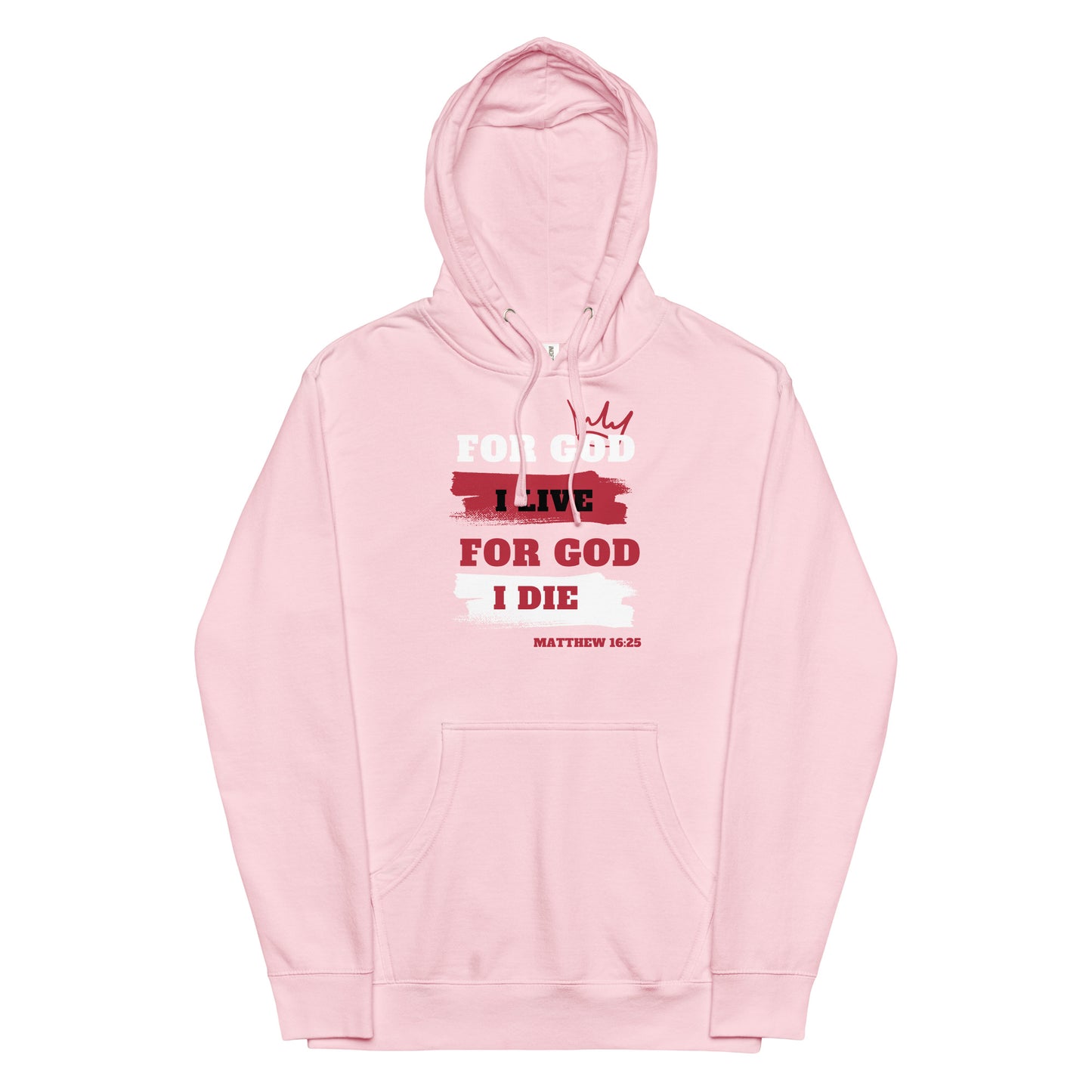 Unisex midweight hoodie (Red) For God I Live For God I Die