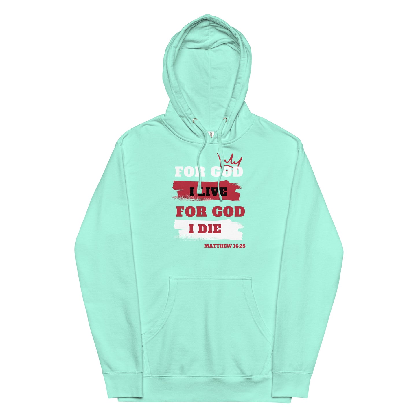 Unisex midweight hoodie (Red) For God I Live For God I Die